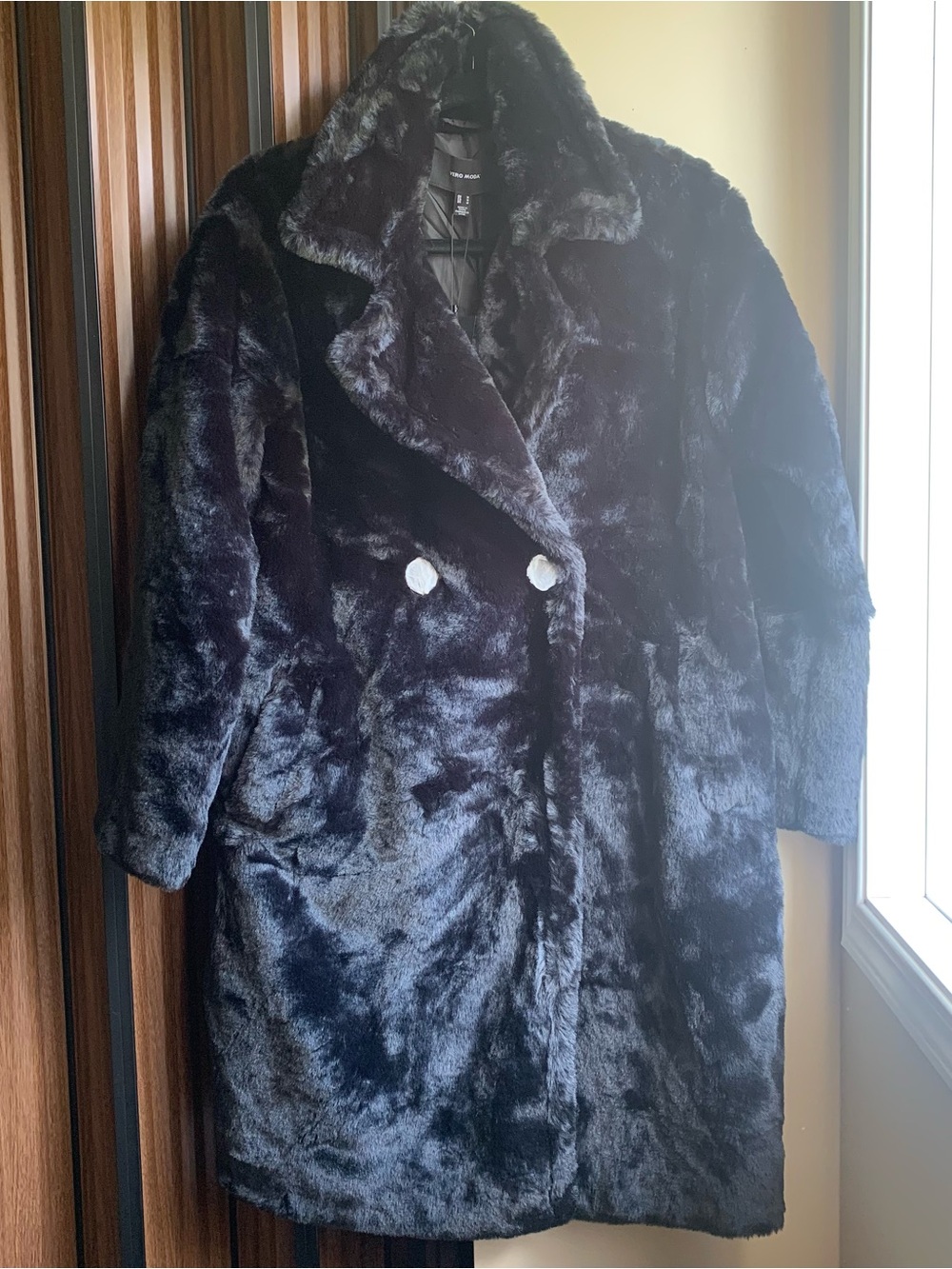 Vero Moda Black Faux Fur Cape Jacket